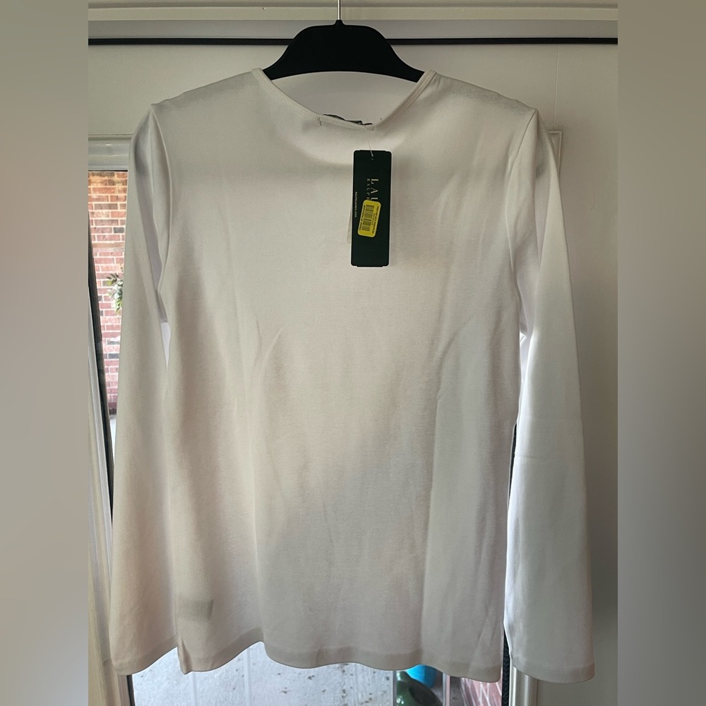 Lauren Ralph Lauren Women's Cream Long Sleeve Top - Picture 2 of 3